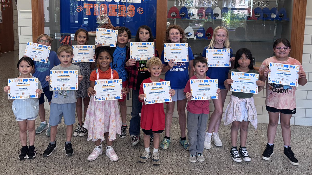 Empathy- the ability to understand and share the feelings of another.
This was our character trait we focused on this week. Congrats to our 13 Empathy Tiger Certificate winners! Your empathy for others does not go unnoticed! Keep working hard. We are #HarrisonProud of you! 💙🧡