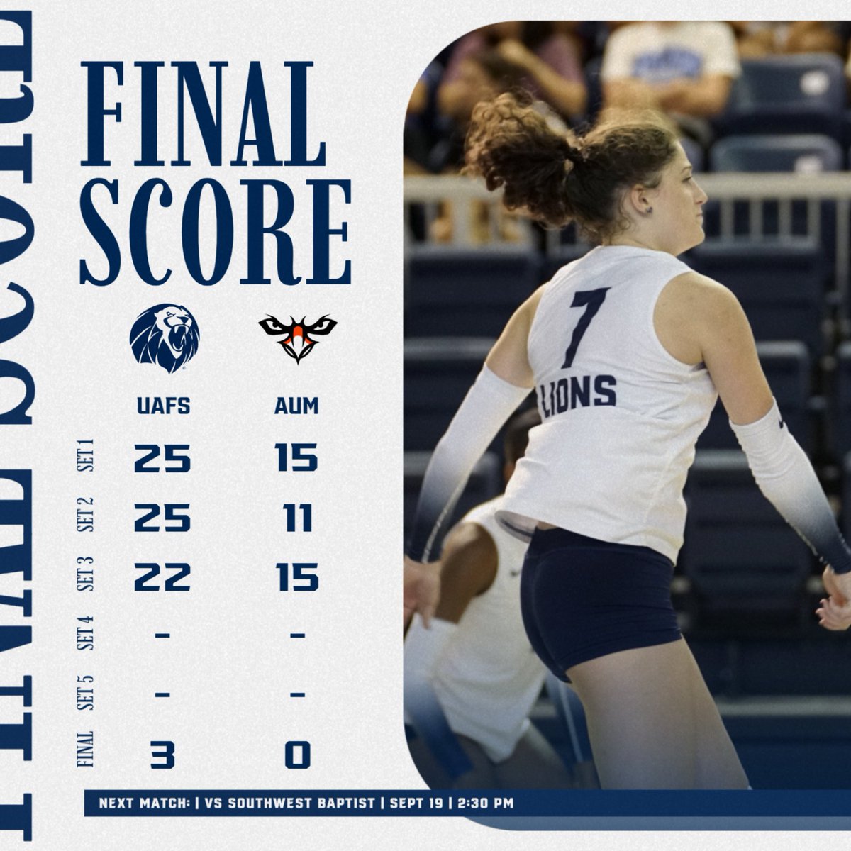 FINAL

Lions make quick work of Auburn-Montgomery!🧹🧹🧹

#RunToTheRoar