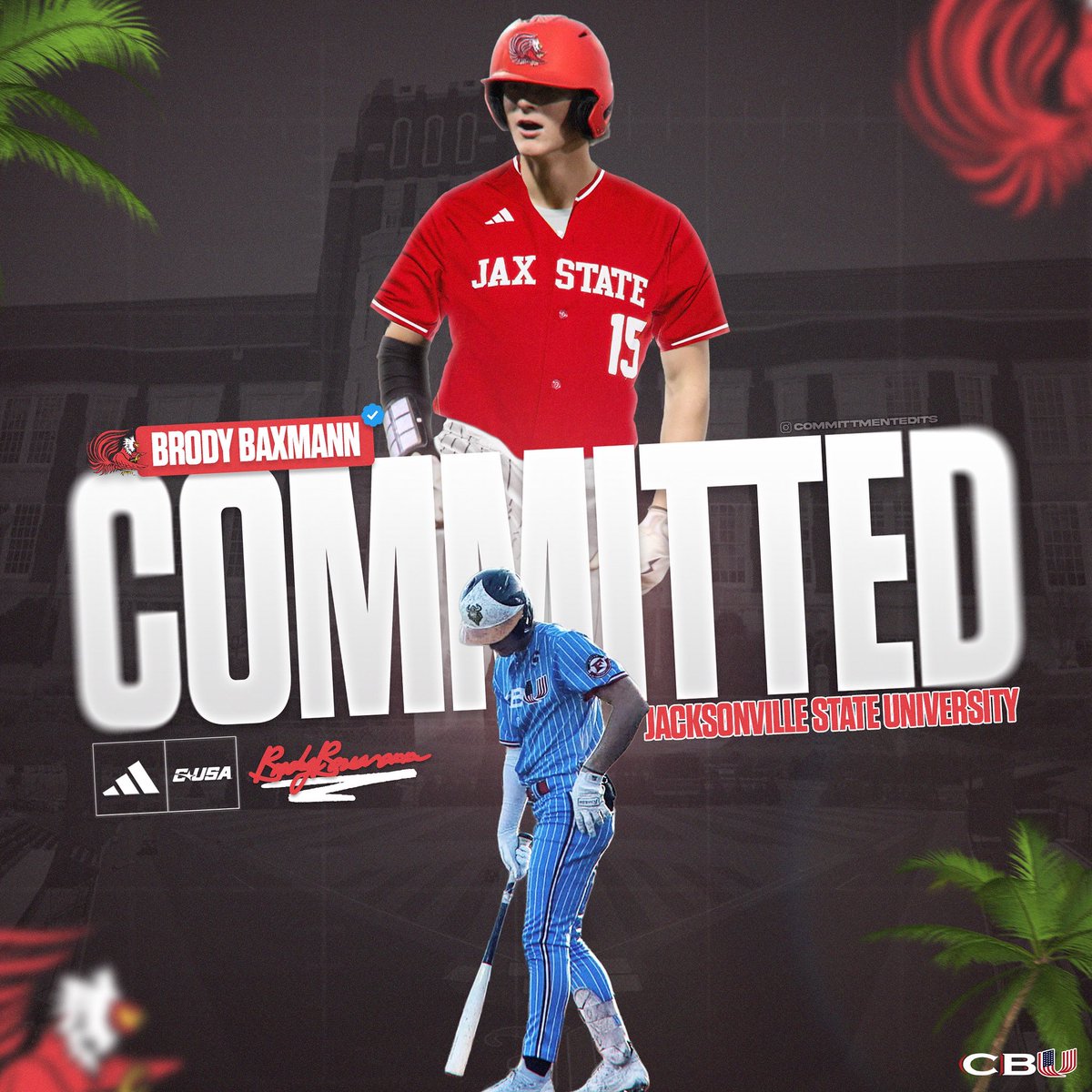 CBU_FL's tweet image. 🇺🇸⛑️2027 Brody Baxmann ▶️ Jacksonville State University @brody_baxmann @JaxStateBB #REDHATNATION