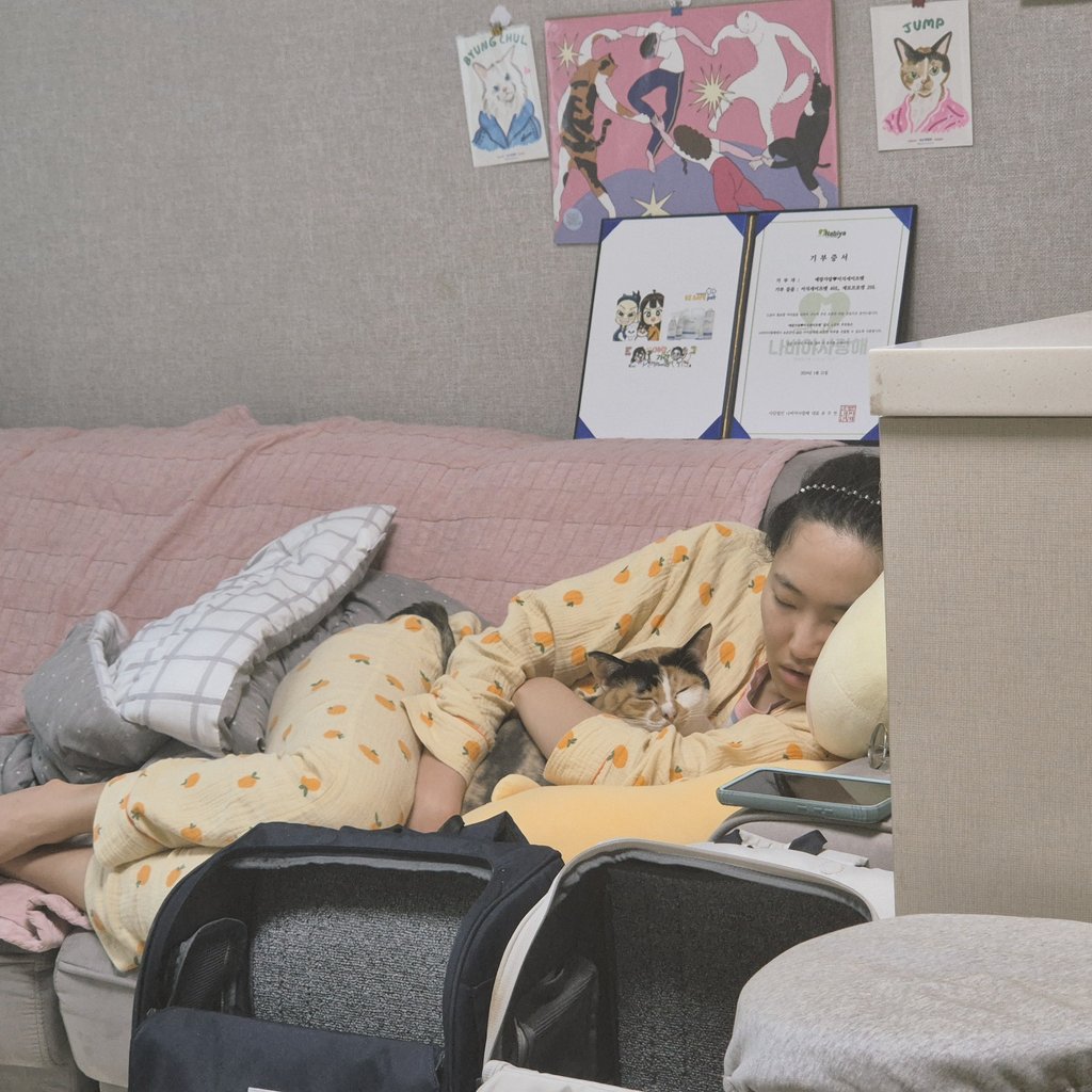 매번 엄마랑 꼭 붙어서 자는 점프