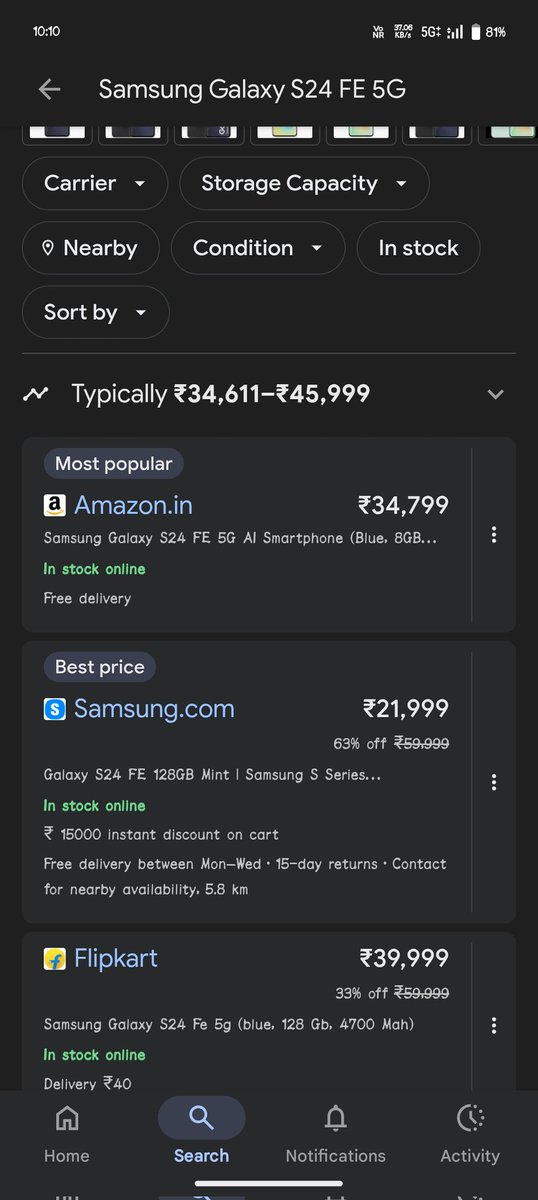 burnwal60551's tweet image. #gyantherapy 
#teamtechwiser
#techbar ye samsung ka phone 22k kyun show kar rha h why?