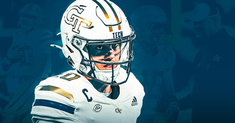 PeteNakos's tweet photo. Haynes King got calls from B1G and SEC schools this offseason. But he didn't want to leave Georgia Tech, he told @on3.

"I didn’t leave because of the relationships and the guys that we have here, and the chance that we have to win."

GT just knocked off Clemson. 

https://t.co/7lh6HXzKNm