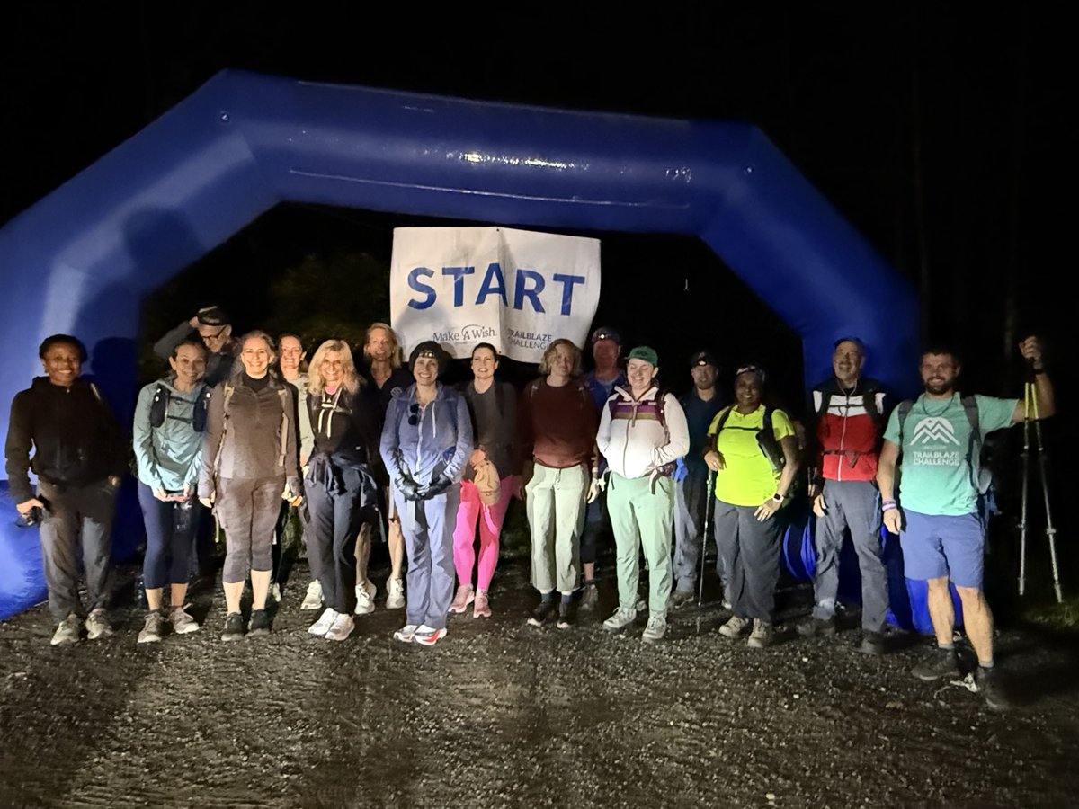 MakeAWishCT's tweet photo. This morning, 16 hikers woke up before sunrise and began their 26.2-mile hike on the Nipmuck Trail to take on the Trailblaze Challenge. 🥾

While hikers are pushing their limits and digging deep on the trail, you can help grant wishes too by donating at https://t.co/pr0SDb6kz6 💙 https://t.co/PqCUsTM6S3