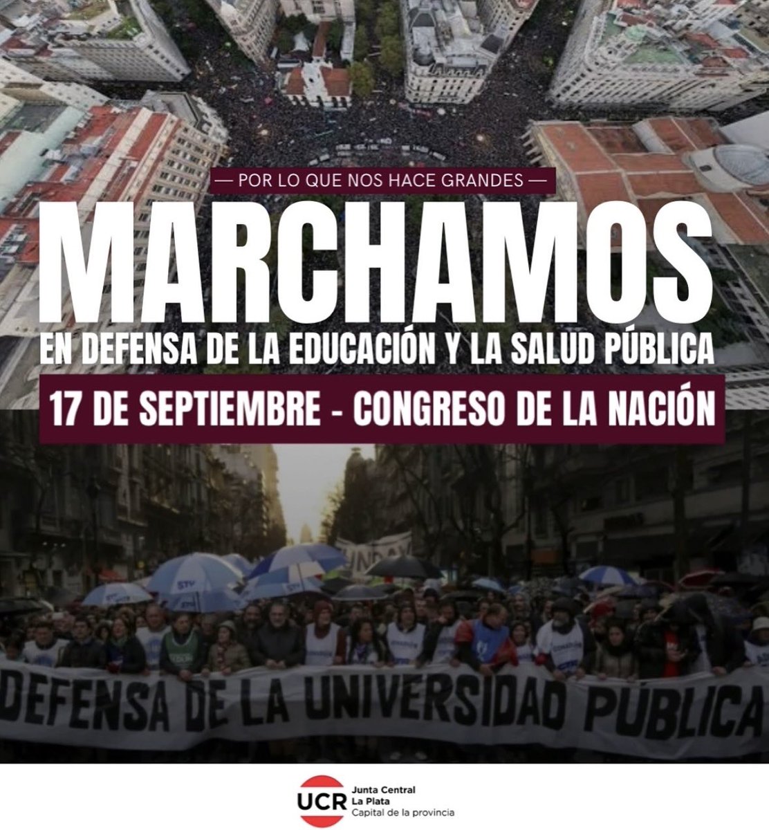 Defender la educación y la salud es defender el futuro.
Nos encontramos el 17 de septiembre en el Congreso de la Nación.