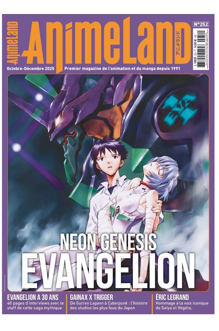 L'AnimeLand 252 est dispo en précommande. Il est dédié à Neon Genesis Evangelion.

Il contient de nombreux entretiens et informations exclusives. 

Nous serions heureux si vous pouviez vous le procurer et le lire. 

ynnis-editions.fr/products/anime…