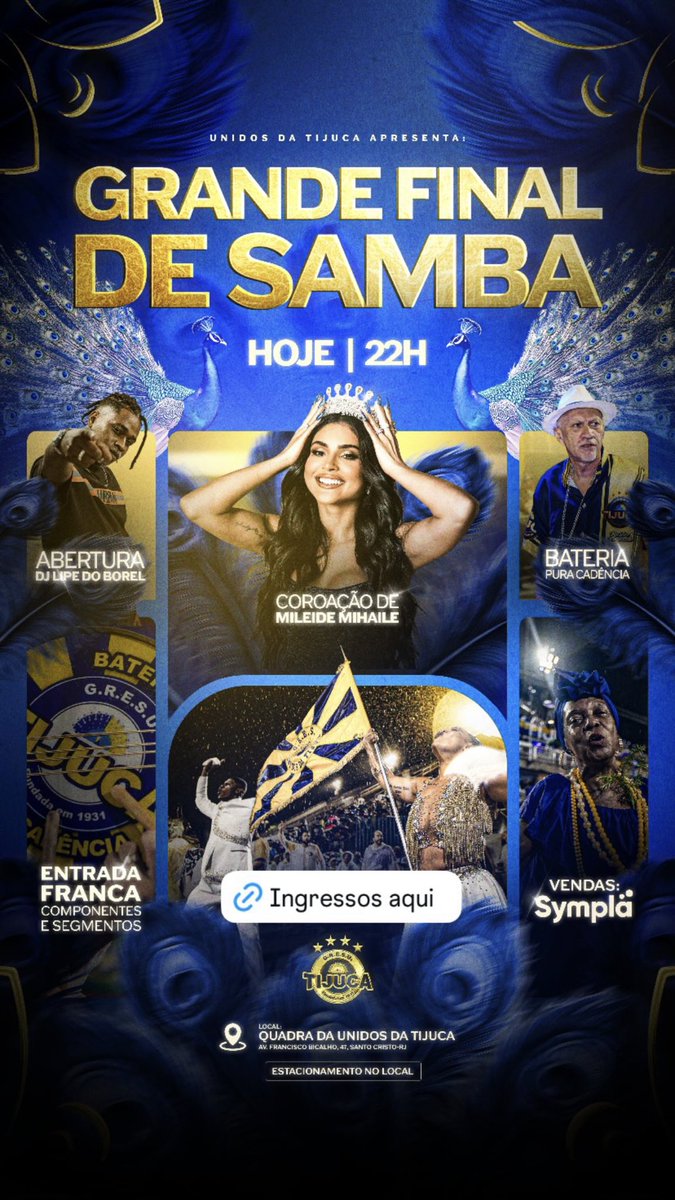 Portaldamileide's tweet photo. AVISA QUE É HOJE! 

#Carnaval2026 #Unidosdatijuca https://t.co/xLRwFajbVP