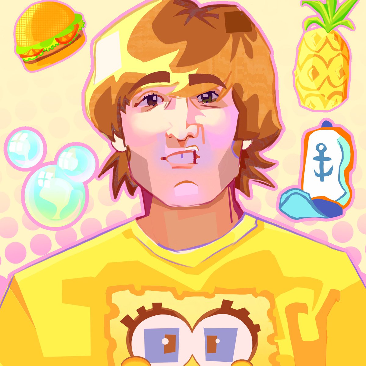 _i’d like to be under the sea🎶 ^_^🐠🫧 
HEAVILY inspired by a piece made by rryarts on ig
• #beatlestwt #johnlennon #spongebob