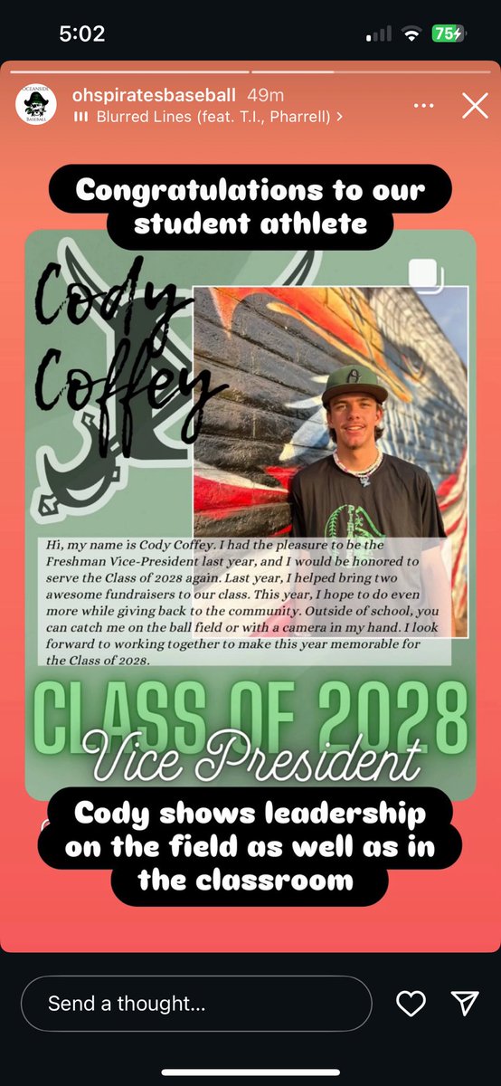 CodyCoffey2028's tweet photo. Let’s go! Year 2 as Vice-President! #classof2028  #baseball #classcouncil https://t.co/jPAqbAaIbS