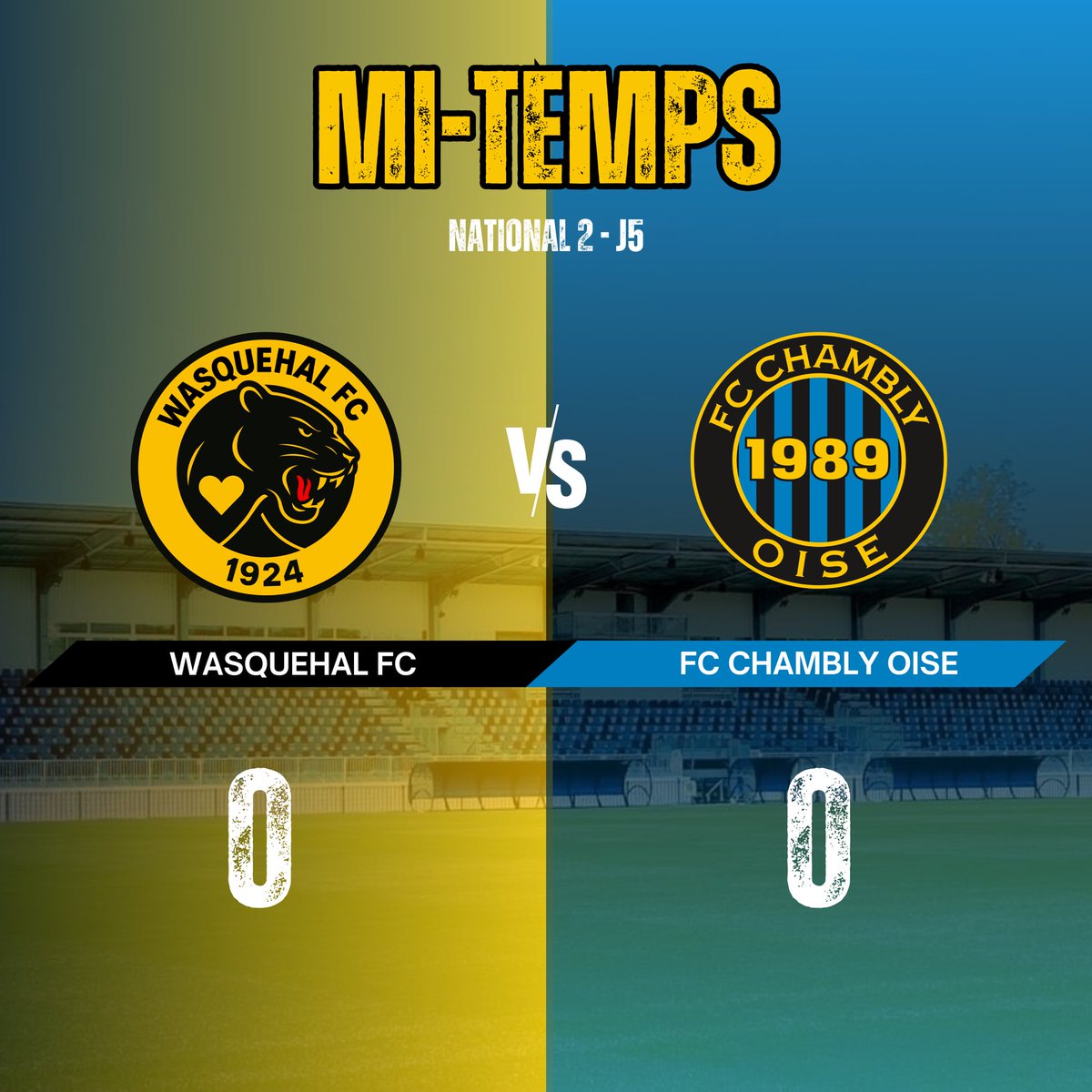 C’est la pause à Wasquehal ! 0-0 ! 👍

À noter que Kemo Kenneh est sorti blessé en première mi-temps ! ⚽️