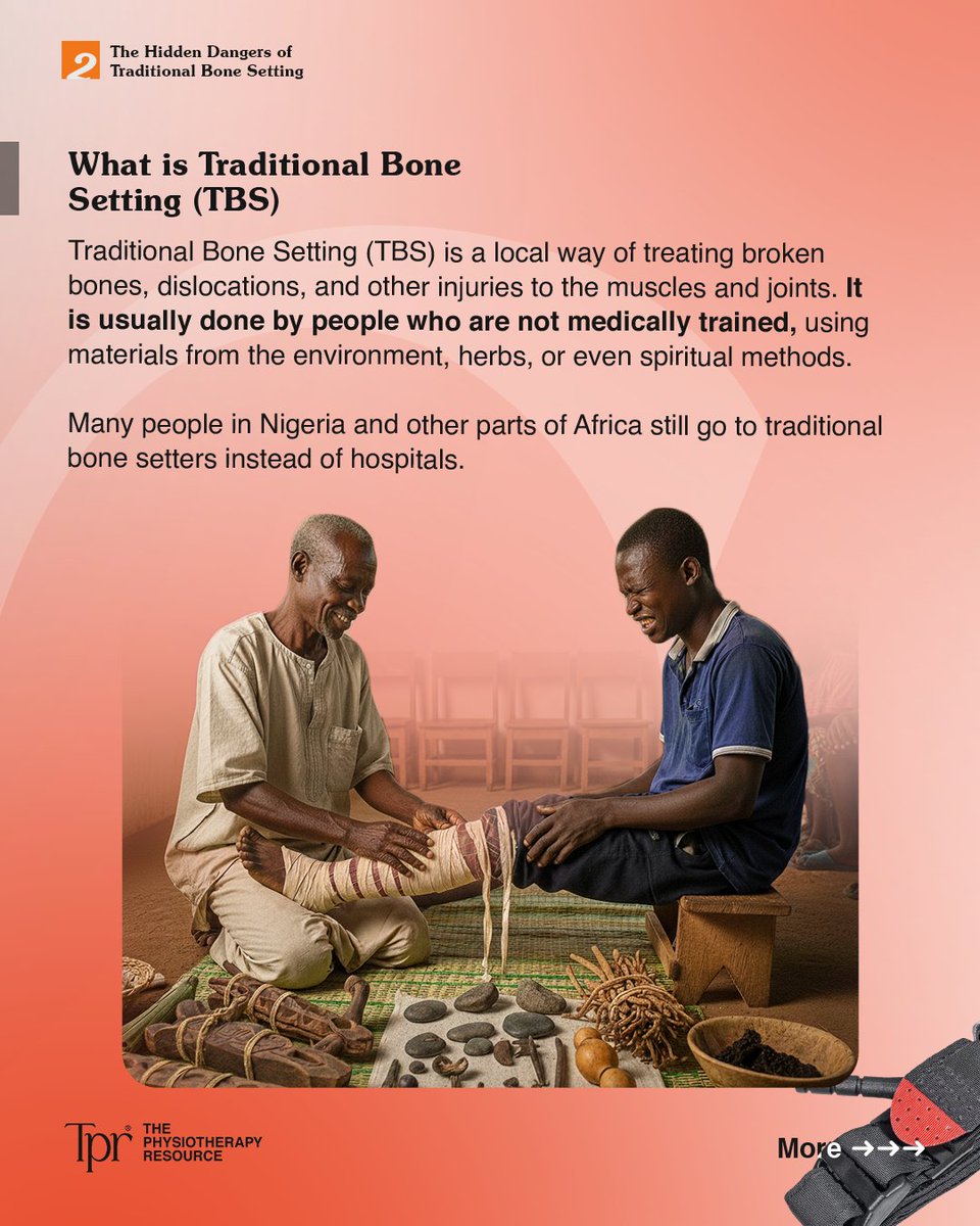 The_P_Resource's tweet photo. Traditional bone setting (TBS) may seem like a quick, cheap fix, but the hidden costs can be devastating. From unsterile cuts to delayed hospital care, these practices can lead to lifelong disability, amputation, or worse. https://t.co/Y2z2fSgQwh