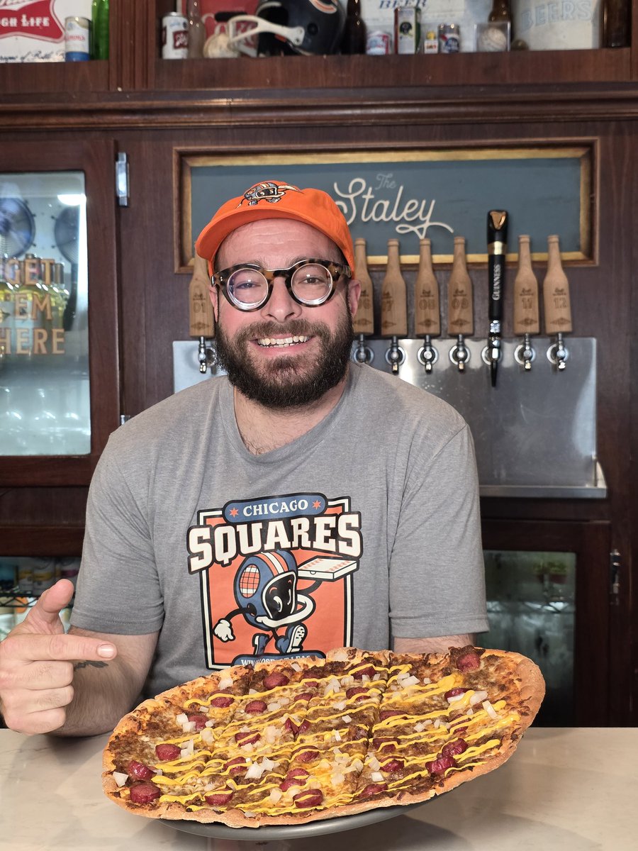 Get this Chicago Squares Detroit Coney Pizza and some cold Harold's 83 Honey Ale by <a href="/MajaLeeg/">The Black Beer Baron</a> at tomorrow's Chicago Squares watch party at The Staley! A portion of the pizza sales benefits my <a href="/MDAorg/">Muscular Dystrophy Association</a> fundraiser
