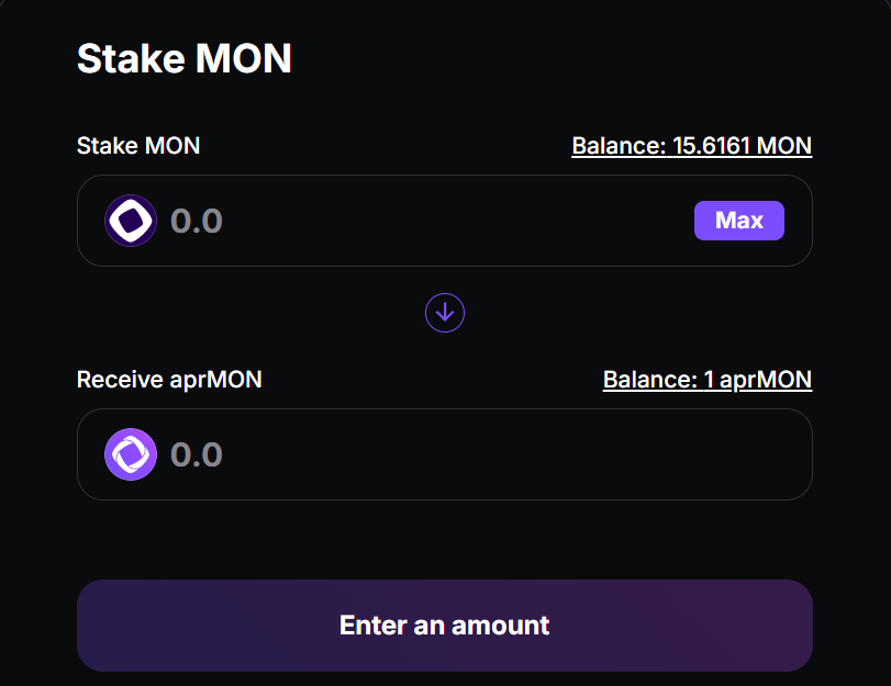 iamjhonvick's tweet photo. Day 9 of staking $MON on @apr_labs until Monad mainnet
All my previous aprMON is already staked on @enjoyoorsxyz that’s why my balance looks low.
👉 Get your aprMON here and stake on Enjoyoors to earn pokeMOn rewards!
💎 Don’t fade #aprMON and #pokeMON https://t.co/5iySN8s87J