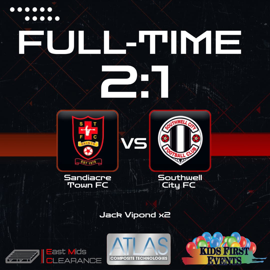 sandiacre_town's tweet photo. FULL TIME - Sandiacre Town FC 2-1 @southwellcityfc 

A fantastic result this afternoon vs a very good Southwell side! 🙌🏼

Goals scored by Jack Vipond x2! 

#upthesaints https://t.co/d47UsVJZtS