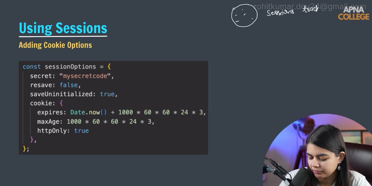 dev_rohitkumar's tweet image. 🚀 Day 95 of #100DaysOfCode 🚀
⚡ Implemented sessions in project
🍪 Learned about cookies in SessionOptions
💬 Added flash messages in project
✅ Flash success includes
❌ Flash failure includes
#Coding #JavaScript #WebDevelopment @ApnaCollegeX @ShradhaKhapra_