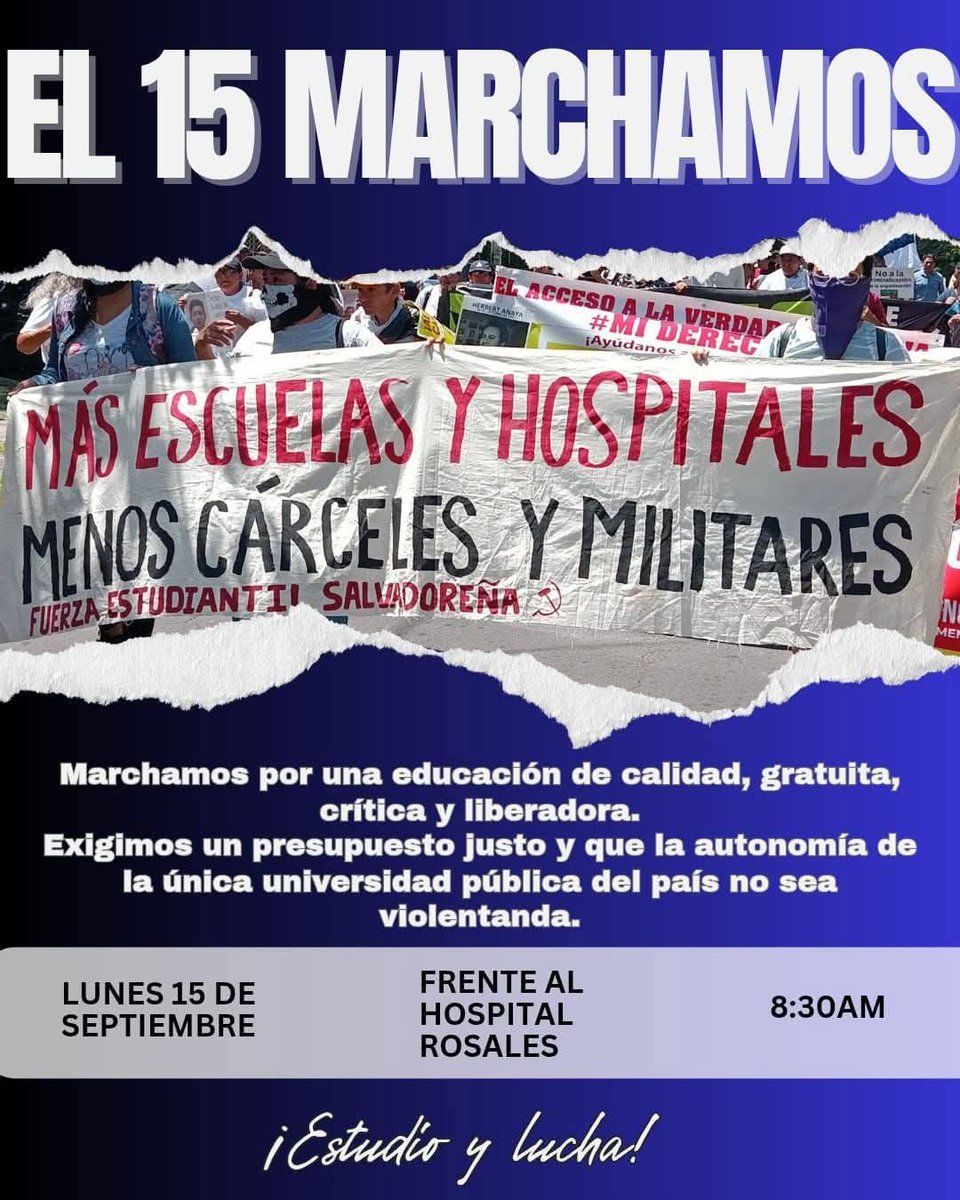 🚩 EL 15 DE SEPTIEMBRE VAMOS A MARCHAR! 🇸🇻