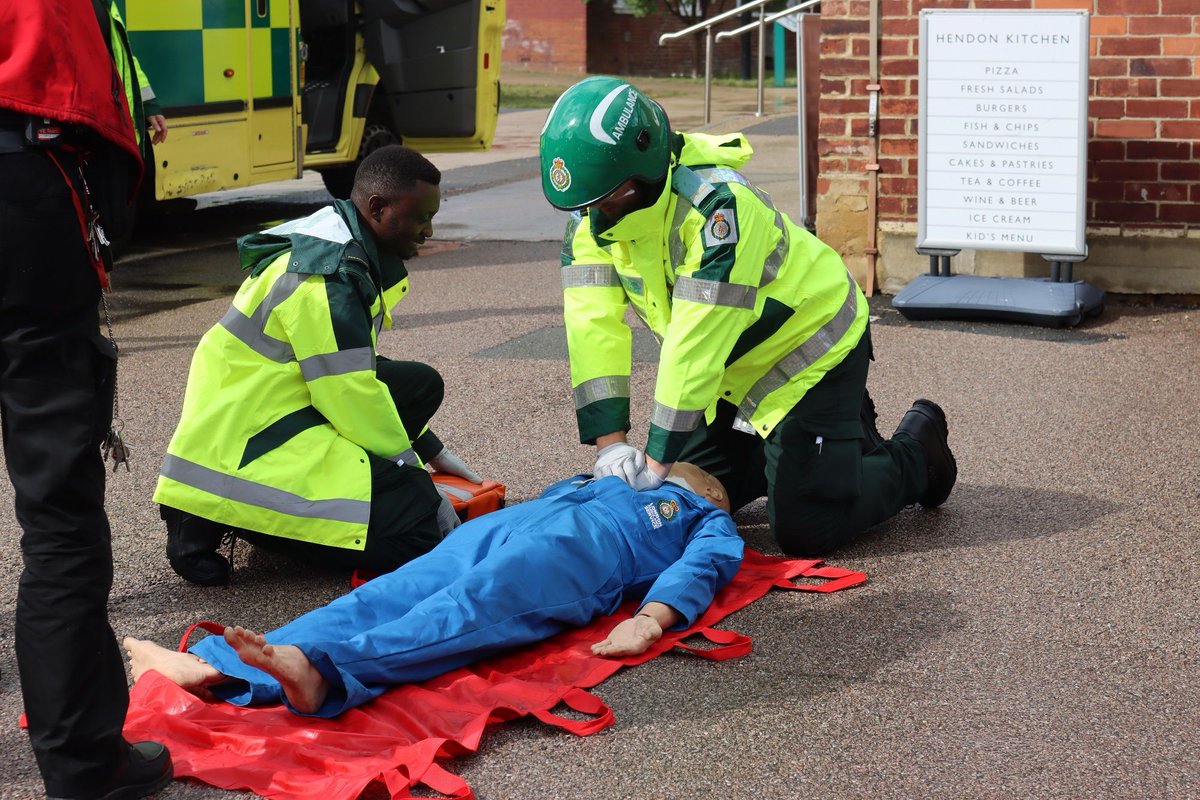 Earlier this month we joined <a href="/LondonFire/">London Fire Brigade</a>, <a href="/metpoliceuk/">Metropolitan Police</a> other emergency services partners for a training exercise at the @RAFMuseum in Colindale.

Multi-agency training like this gives our teams valuable hands-on experience to prepare for real major incidents and emergencies.