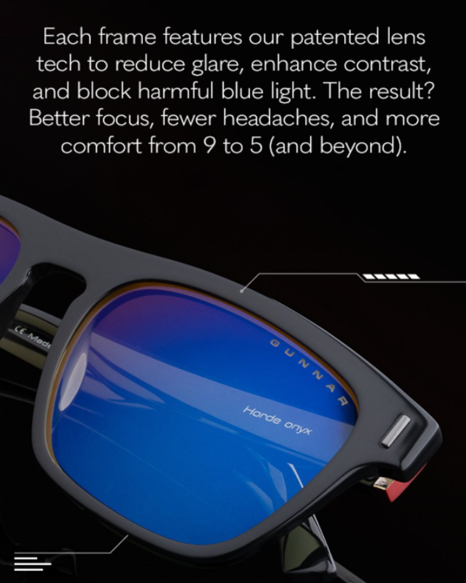 GUNNAROptiks's tweet image. Say hello to better focus, fewer headaches, and all-day comfort, 9 to 5 and beyond 👓

Protect your eyes with GUNNAR’s patented lens tech, reduce glare, enhance contrast, and block harmful blue light. 

#GUNNARoptiks #BlueLightBlocking #EyeComfort #WorkSmart #ScreenTimeRelief