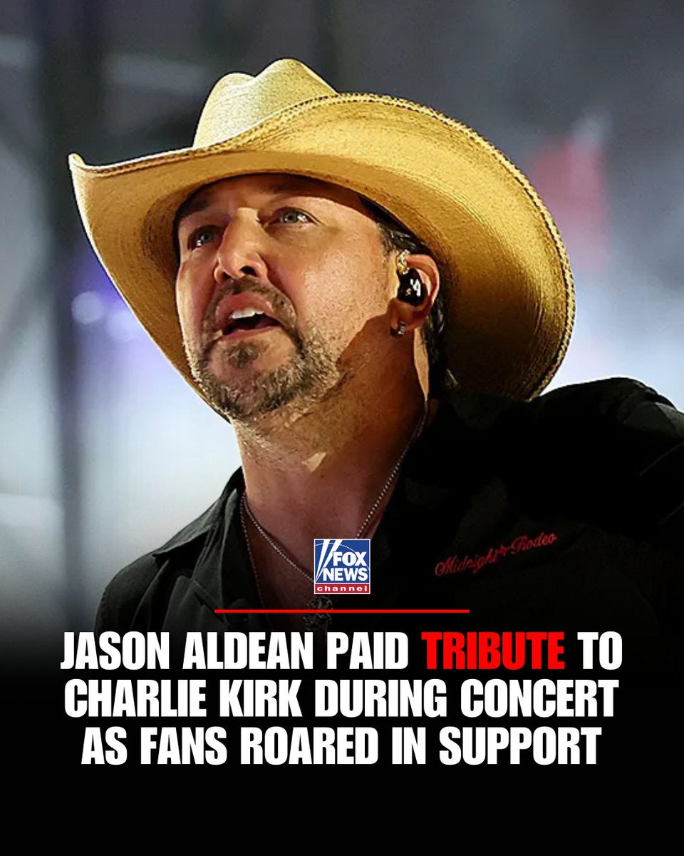 FoxNews's tweet image. "This is not the guy you go after."

Country music star Jason Aldean honored Charlie Kirk during his concert, calling him “one of the best people ever” in an emotional tribute.