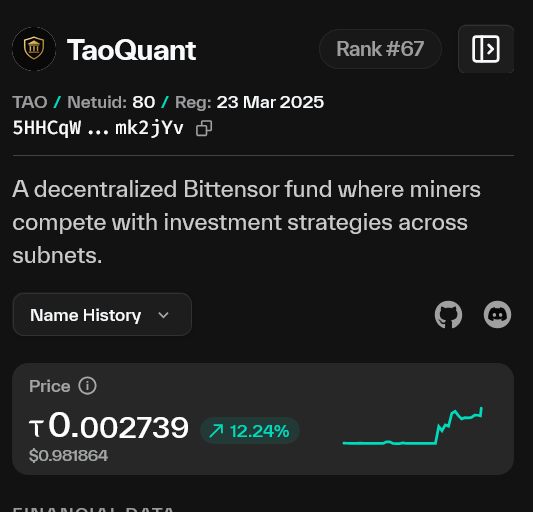 gonzalo_fuente1's tweet photo. 🔥SUBENT 80 has a new name ! 🔥
TaoQuant sounds very good for #sn80
Maybe a different and better way of old sn88.
I'm confident...🚀
And you ?
$tao https://t.co/JXjrjMNTiC