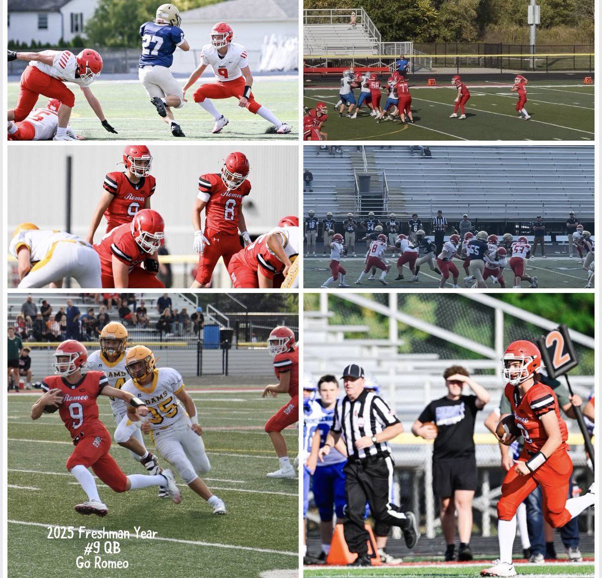 LHoughtaling9's tweet photo. Freshman Year at Romeo High School 
#9 QB and Safety https://t.co/25x0b8sPQe