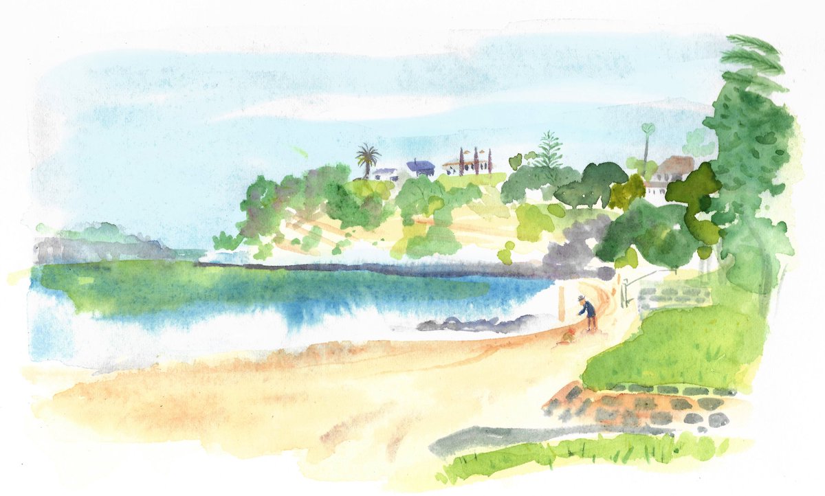 I found this in Dropbox: A forgotten painting of St Heliers, the Auckland suburb where we used to live. 🌴  #violetlemay #pleinairepainting #watercolor #travel #newzealand #auckland #stheliers #mbartists