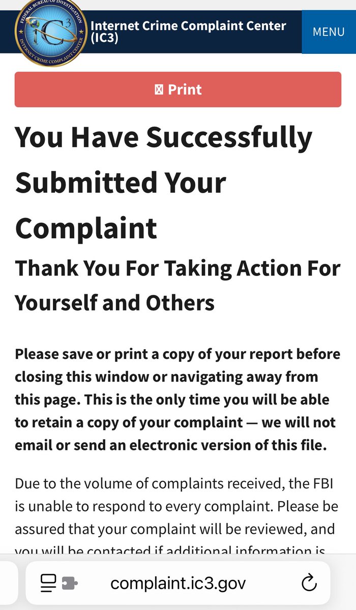 Well, I just had to spend some time talking to the police &amp; submitting a complaint to my local FBI Field Office, how’s your Saturday going? 

It’s some pretty twisted conspiracy pretzel logic to blame any liberals for what Tyler Robinson did to Charlie Kirk, MAGA losers 🤨