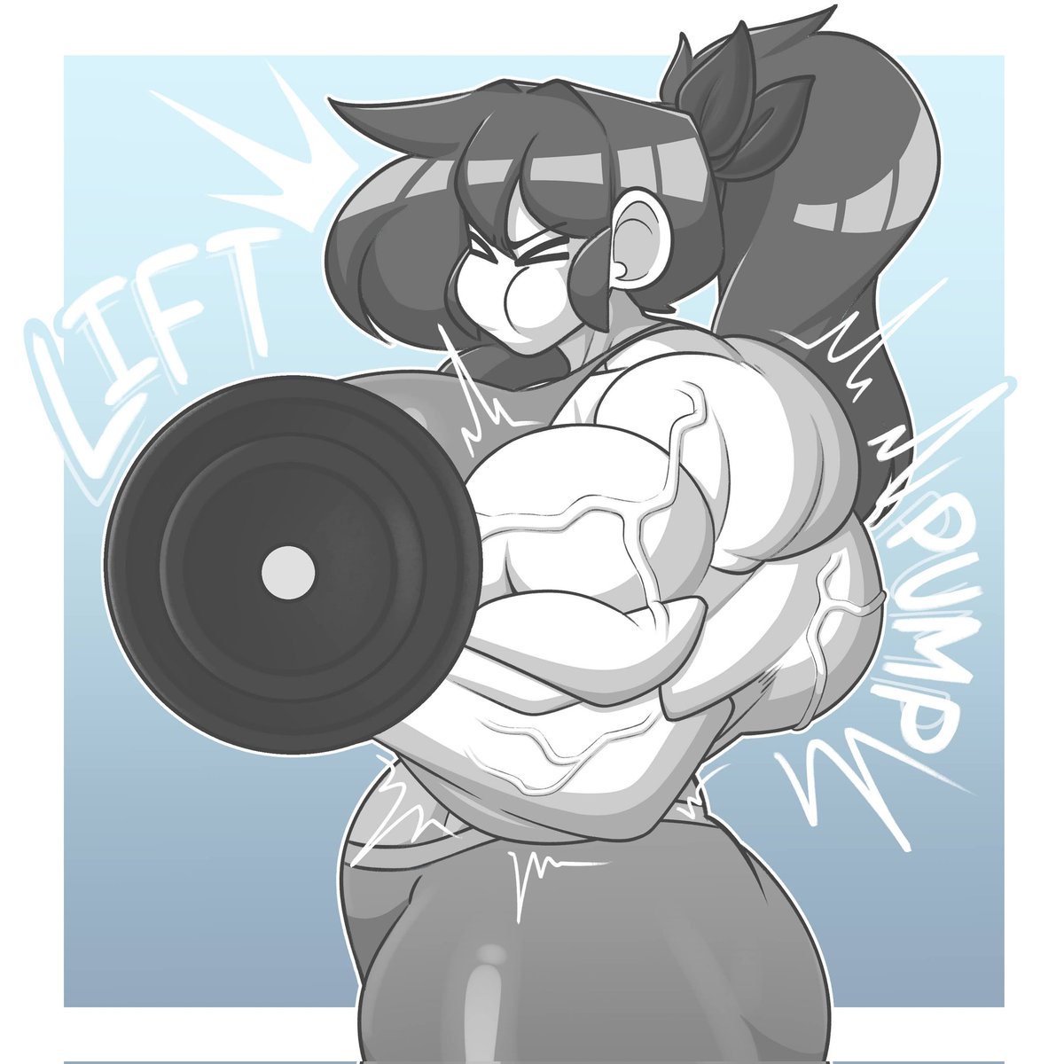 Marié getting a good pump for Biceptember! ^^