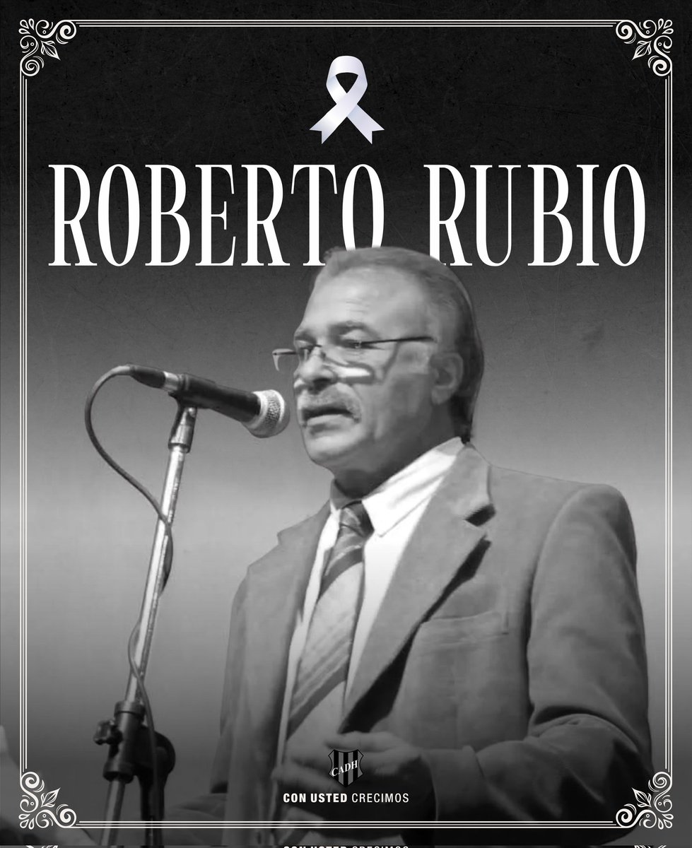 clubdouglas's tweet photo. En el día de hoy falleció Roberto Rubio, ex dirigente, actual voz del estadio e incansable colaborador de la institución. 

Desde el club enviamos las condolencias a su familia y amigos en este triste momento, y rogamos una oración en su memoria.

¡Hasta siempre, Roberto! 🕊️ https://t.co/xNpY6JxoqA