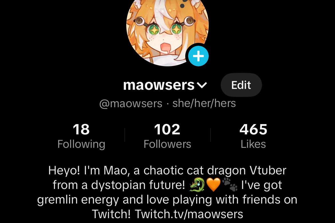 I started posting stuff on TikTok and I’m glad with how things are turning out! 🧡🐾 

I went from like five followers to one hundred, so it’s going pretty good! There are some funny clips on there to watch! >u< 

tiktok.com/@maowsers?_t=Z…
#vtuber #vtubers