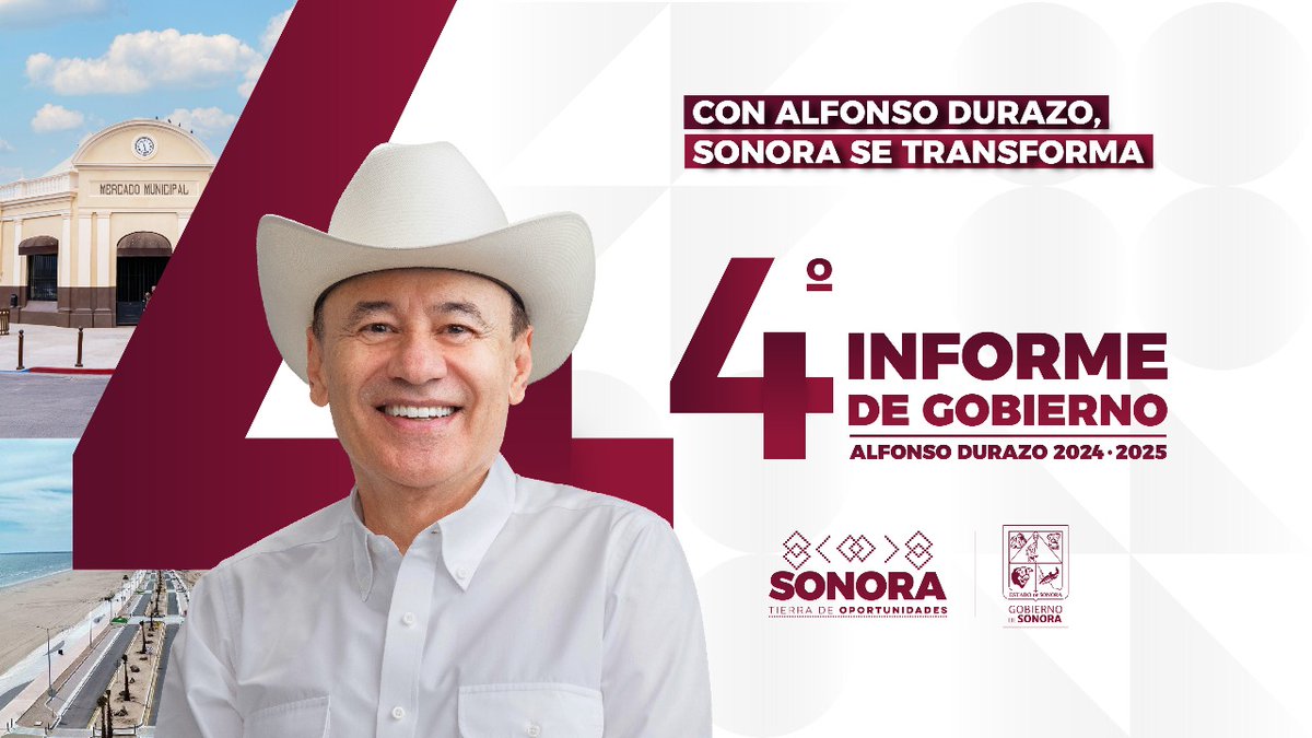Sonora está cambiando y lo estamos logrando juntos. Les comparto los avances de estos cuatro años en mi Informe de Gobierno.

FB: facebook.com/share/v/16yqkt…

YT: youtube.com/live/yGYRJ53o8…

#SonoraSeTransforma #AlfonsoDurazo