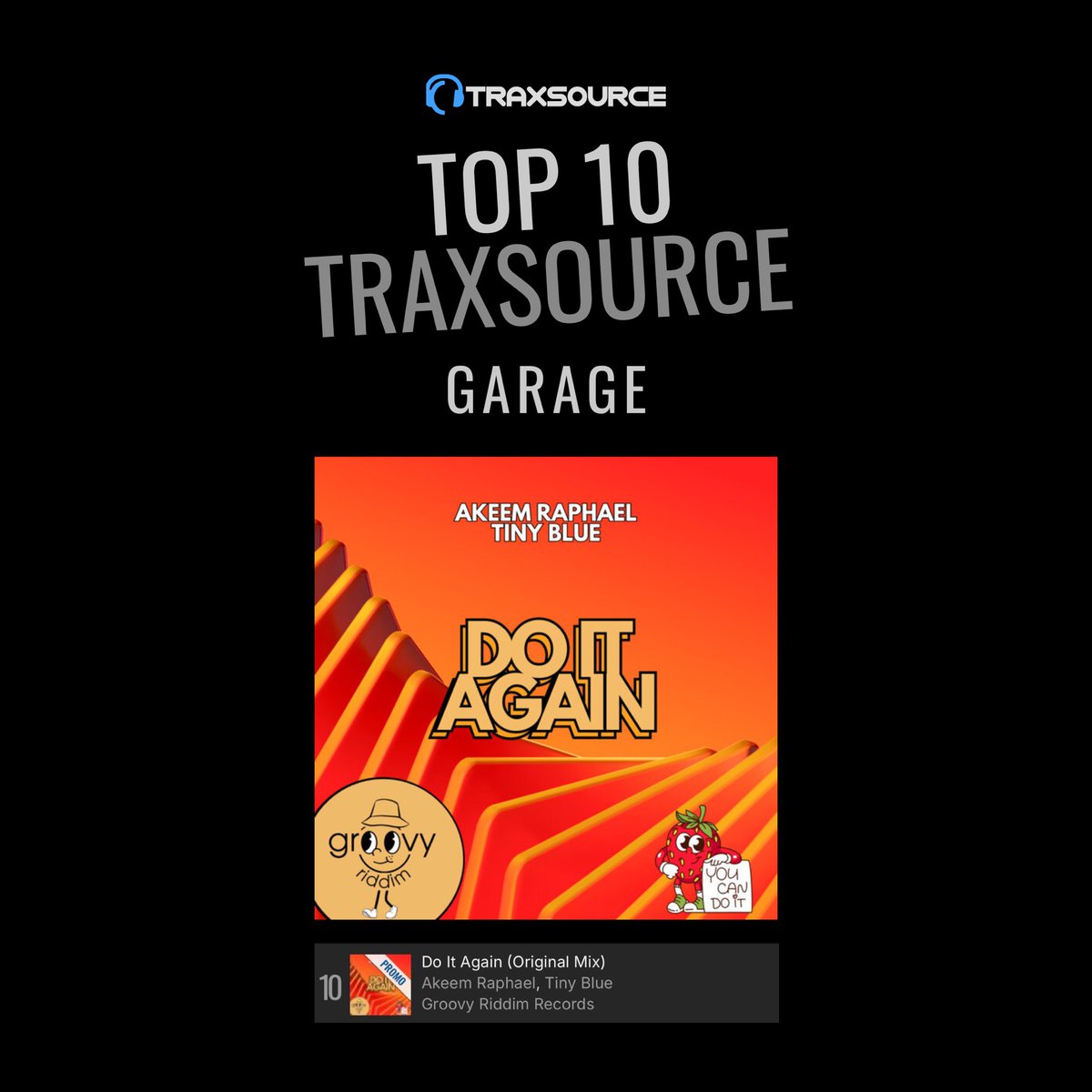 groovy_riddim's tweet image. 🔝🔟&apos;Do It Again&apos; by @akeemraphael and #tinyblue has reached the Top 10 Garage @traxsource’s list!

🔗Get it here: traxsource.com/track/13838911…
