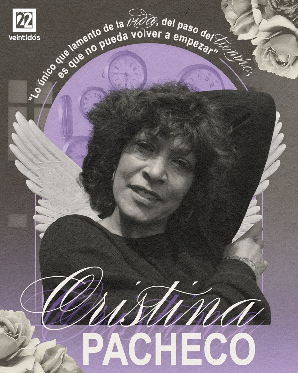 Canal22's tweet photo. Con profunda empatía y sensibilidad, Cristina Pacheco narró las historias de las y los mexicanos a través de sus crónicas, entrevistas y programas como “Conversando” y “Aquí nos tocó vivir”.

Periodista y conductora, se convirtió en un pilar para entender las culturas de México.

Hoy, en el marco de su natalicio, la recordamos con la misma calidez y cercanía que tenía con la gente, haciendo de cada entrevista un encuentro íntimo e inigualable. 🫂✨