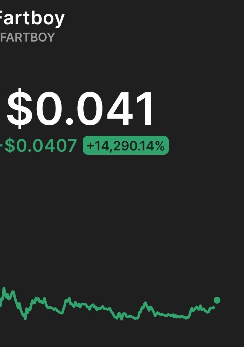 #fartboy breaks $0.04 just a 100x to go which we have seen many times in this #crypto #bullmarket.

Are your bags packed? 

y1AZt42vceCmStjW4zetK3VoNarC1VxJ5iDjpiupump