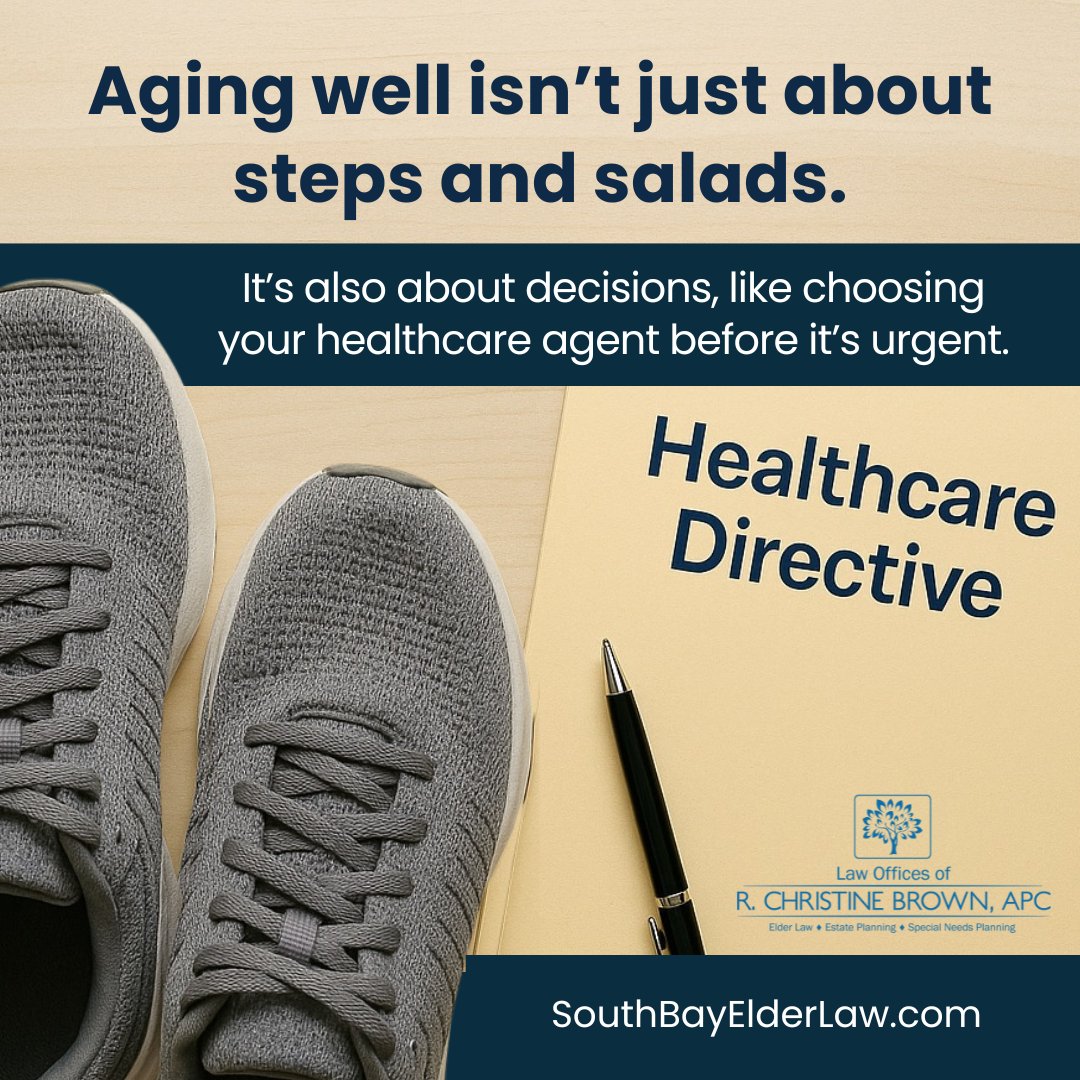 rchristinebrown's tweet image. Your daily walk and healthy meals strengthen your body, but who speaks for you if illness steals your voice? 

Put your wishes in writing today; your future self will thank you.

📞 (310) 782-6322
🌐SouthBayElderLaw.com  

#HealthcareDirective #EstatePlanning #HealthyAging