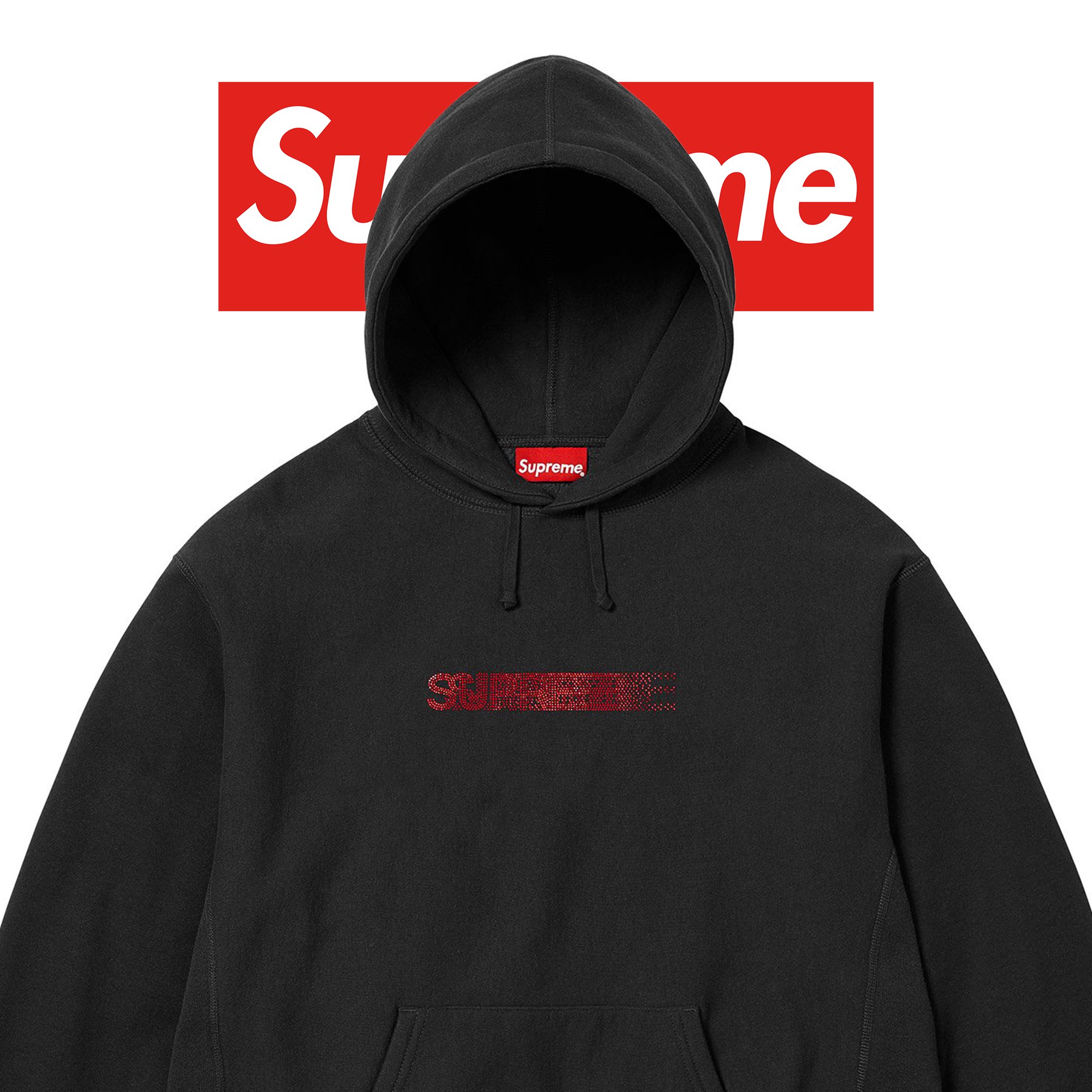 Supreme Swarovski Motion Logo Hoodie L Ovrnundr on X:  