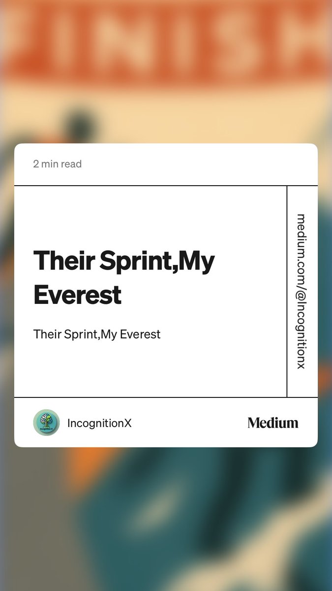 IncognitionX's tweet photo. “Their Sprint,My Everest” by IncognitionX https://t.co/xa8WtgUSiB https://t.co/iyeW3xiZWY