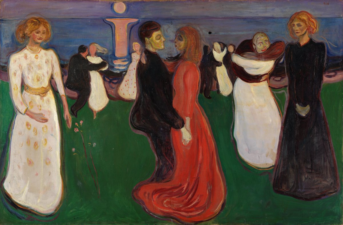 CelineSymbioss's tweet photo. Neşe ile kaybın aynı karede buluştuğu bir aşk hikayesi.

Edvard Munch’un “Hayatın Dansı” resminde aşk bir gece sürer: saf bir beyazla başlar, kırmızının ateşinde yanar, siyahın sessizliğinde biter.

Ne kadar tutkulu olsa da, Munch’un yanıtı net: hiçbir dans sonsuza dek sürmez. https://t.co/DVQ4wz6DWN