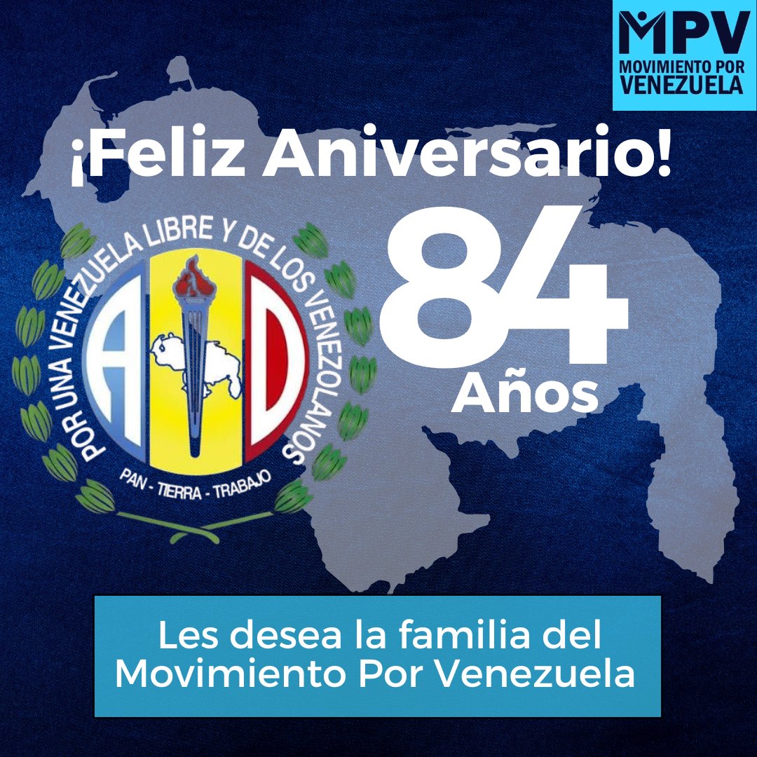 Desde el MPV felicitamos a toda la dirigencia y militancia de AD en Resistencia en su 84° aniversario.
