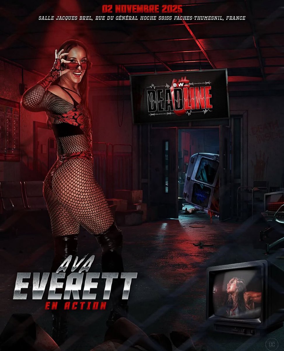 [News] Ava Everett sera en action lors du show « Deadline » de BZW.

➡️ le show se tiendra le 02 novembre à Faches-Thumesnil (59).

<a href="/bzw_wrestling/">BZWrestling</a>