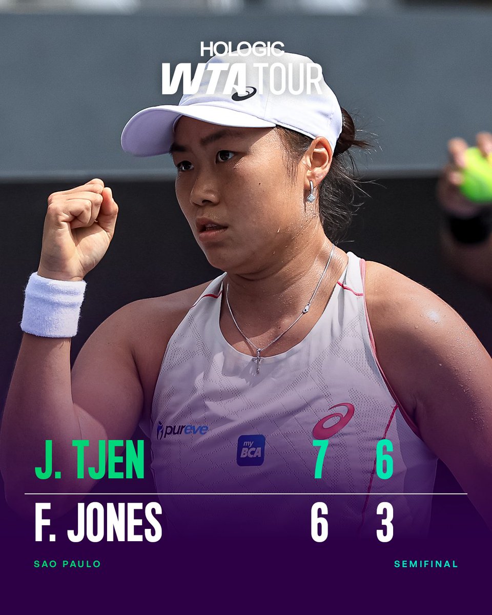 What a moment 👏

Janice Tjen makes her first tour-level final with a straight sets victory over Francesca Jones #SPOpen