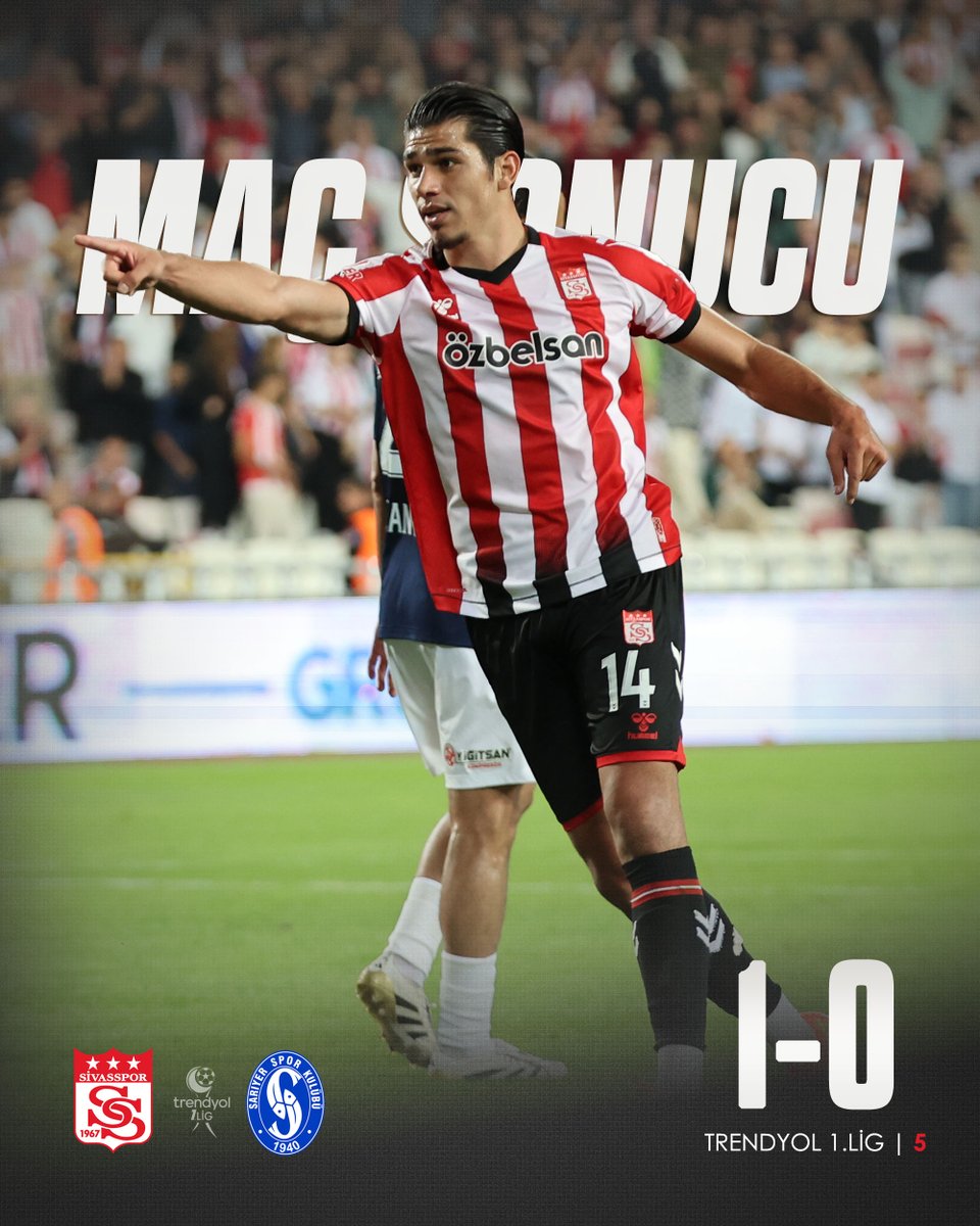 Trendyol 1. Lig'de sahamızda SMS Grup Sarıyerspor ile karşılaşan Özbelsan Sivasspor'umuz rakibini 1-0 mağlup etti.

Detaylar 👉 bit.ly/4gq92SX

📲 #SVSvSRY