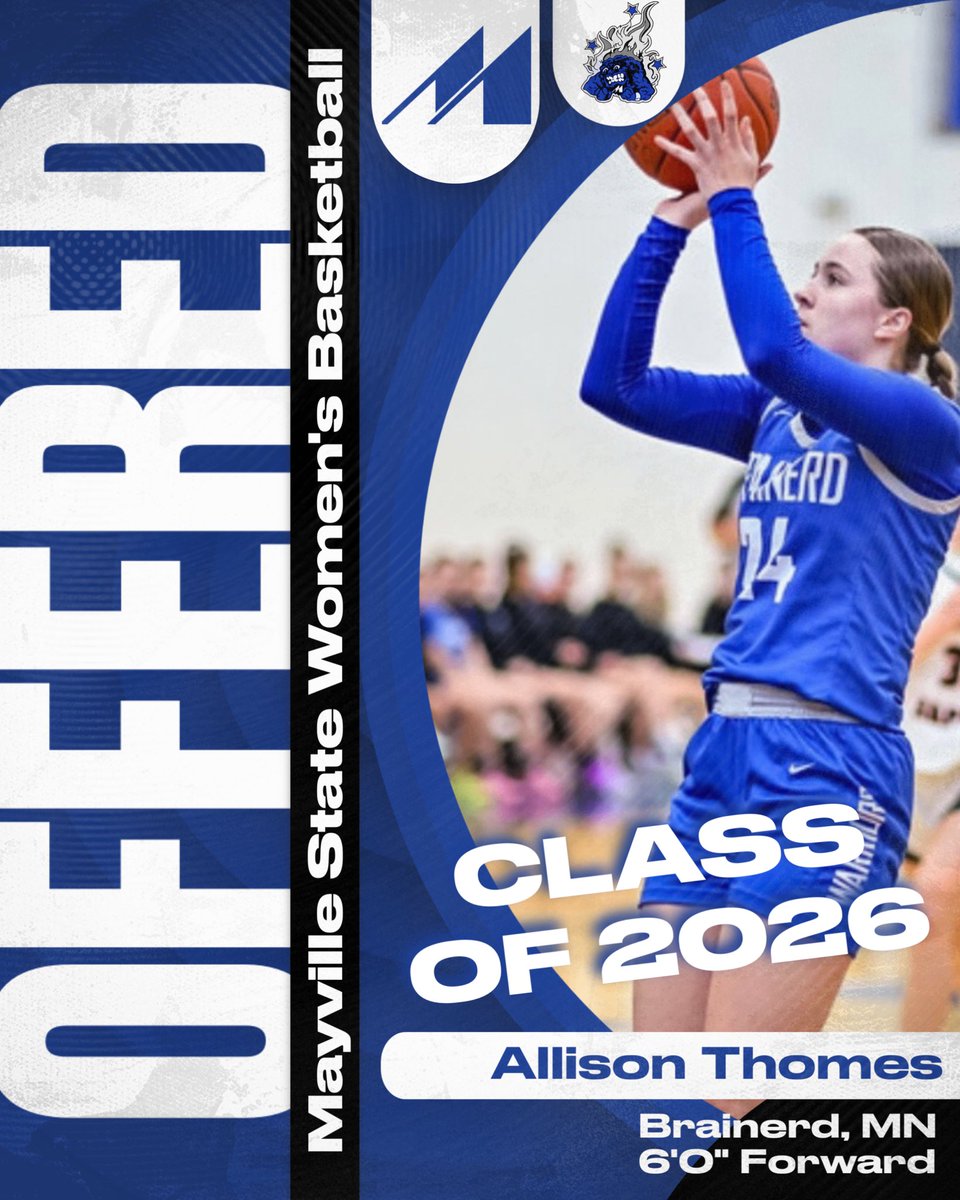 I want to send a huge thank you to Coach Carpenter, staff, and players for an amazing visit today at Mayville State University ! I’m excited to have received an official offer from them <a href="/CometsWBB/">Mayville State WBB</a>