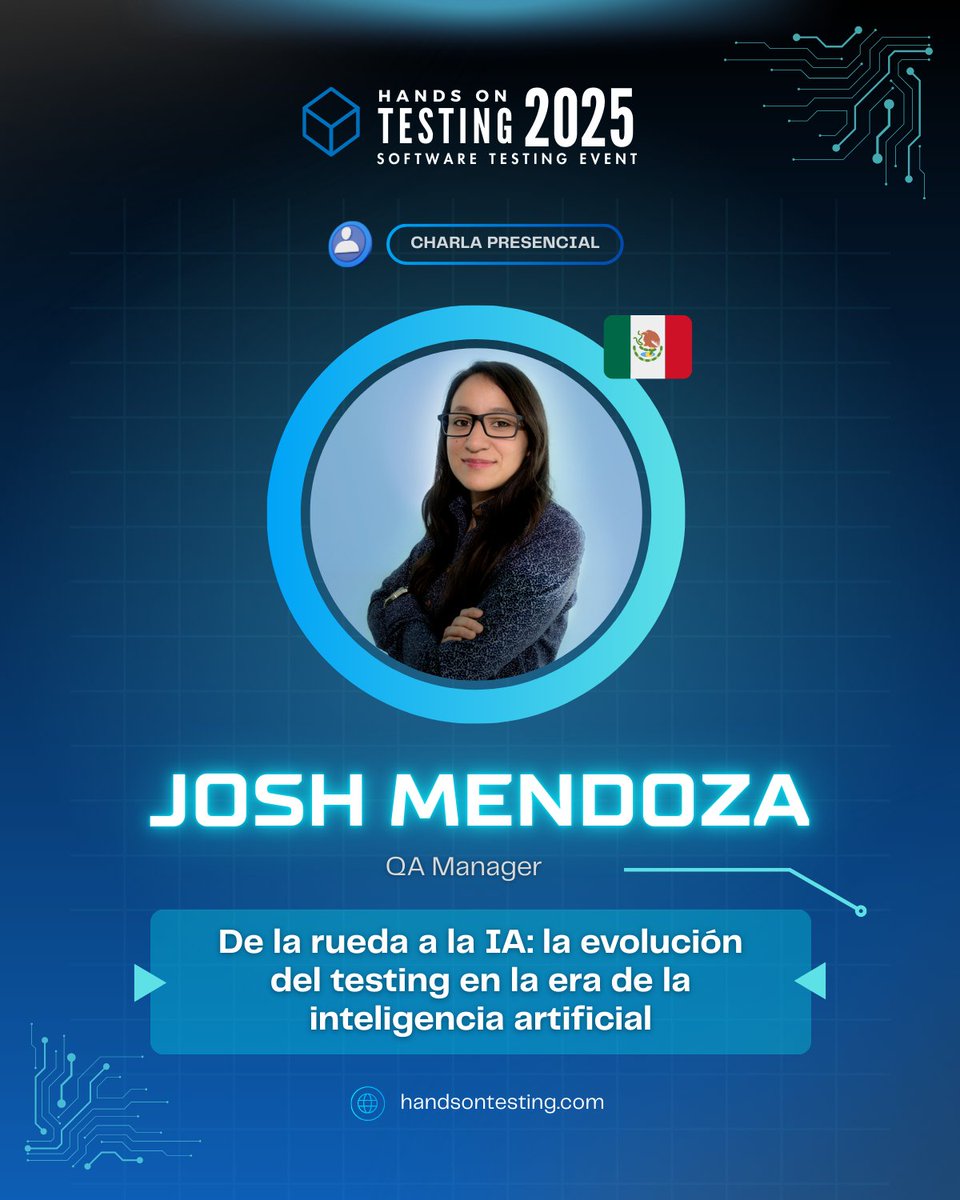 handsontesting's tweet image. ¿Cómo evoluciona el testing en la era de la IA 🤖?

Con +20 años de experiencia, Josephlind Mendoza te guiará en la conferencia #HandsOnTesting para que eleves tu rol profesional.

¡Asegura tu cupo en la jornada presencial en @UPGdl!

🎟️ Precio especial: handsontesting.com/inscripcion-co…