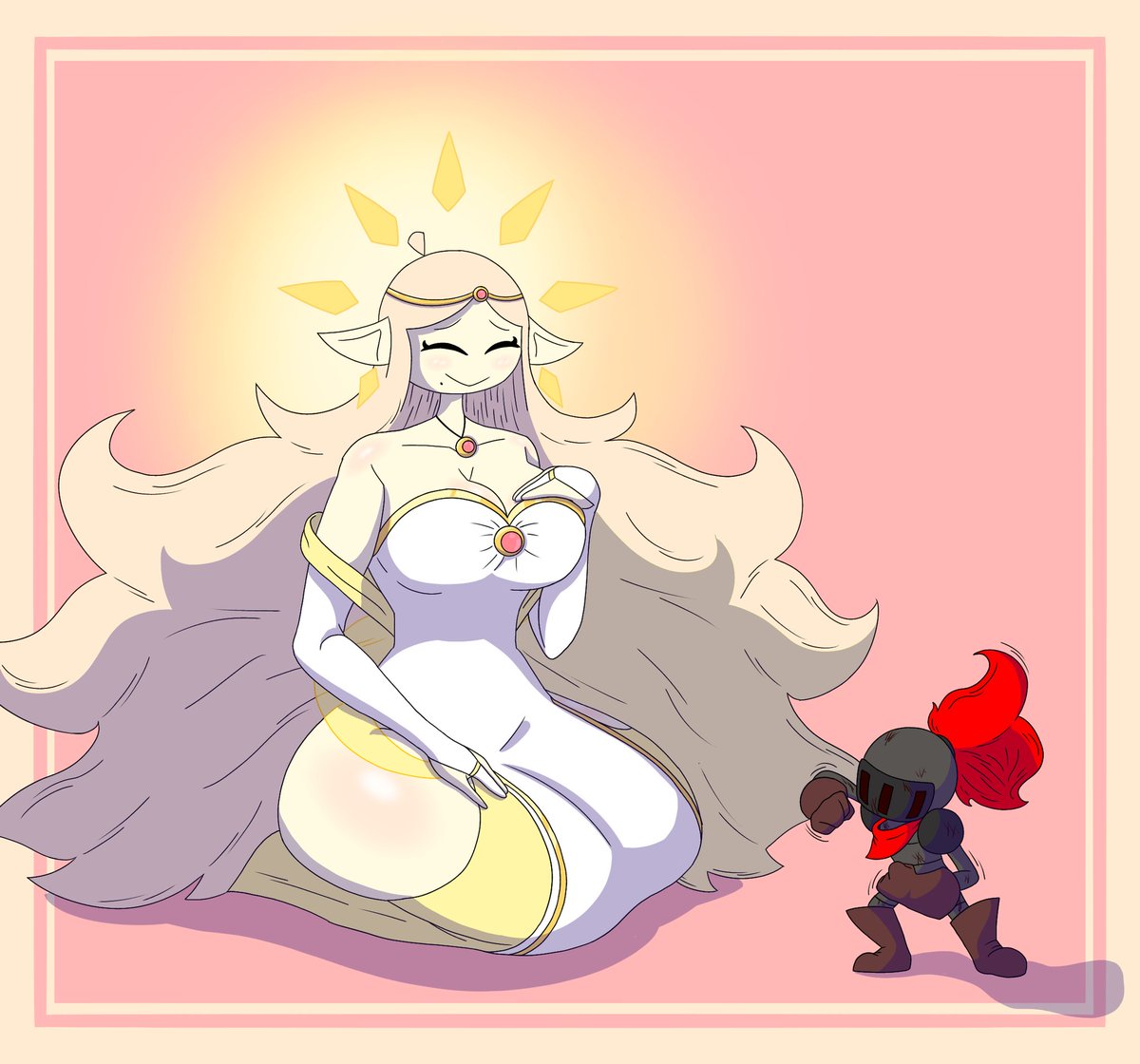 "A Queen and her Knight"
Peeble and the Sun Queen by <a href="/AtasticForReal/">Atastic</a> 
#ibisPaintX #fanart