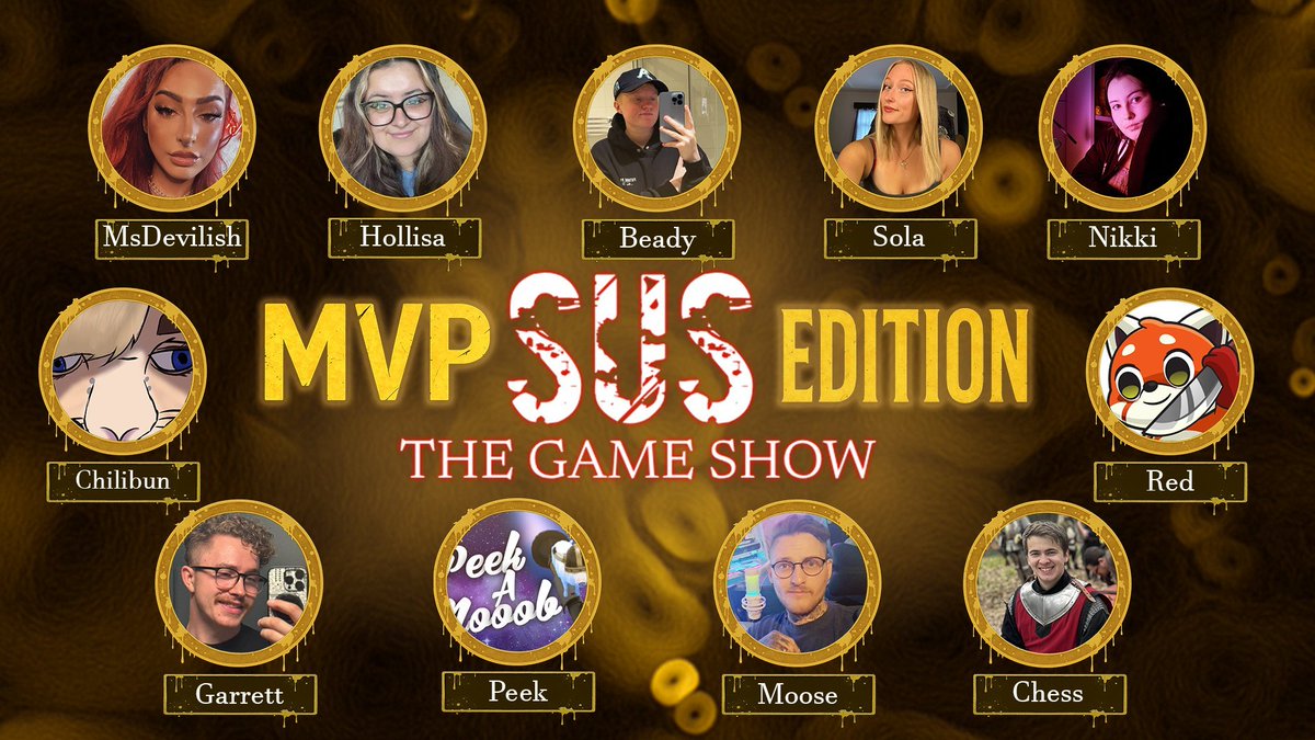 MVP SHOWDOWN IS LIVE! 

<a href="/susthegameshow/">SUS: THE GAME SHOW</a> 

twitch.tv/susthegameshow