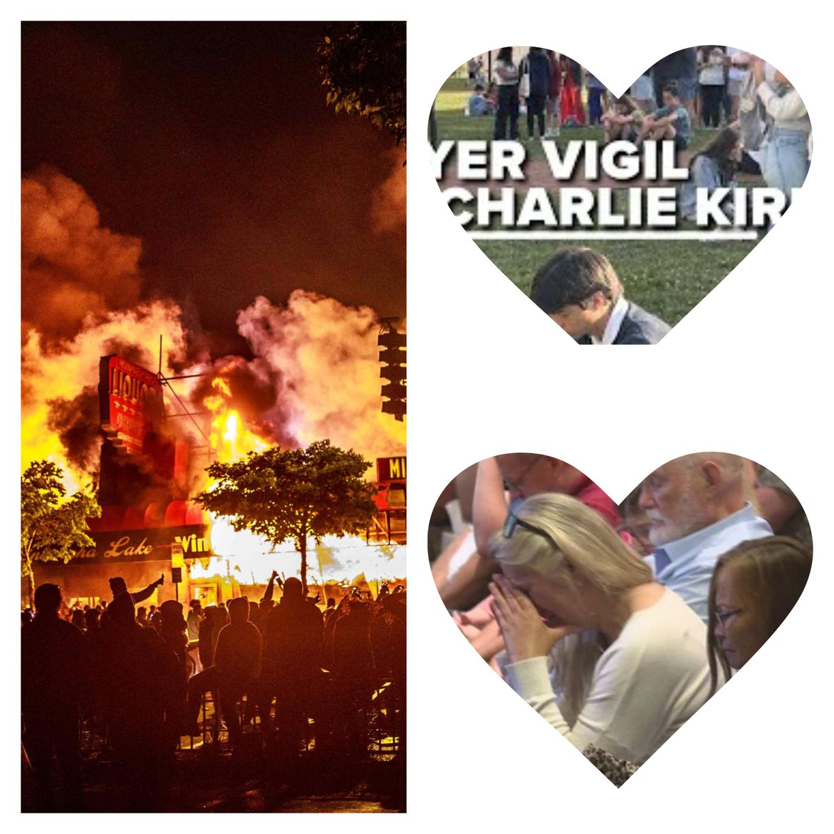 They burned down cities and killed people in 2020.  We prayed in 2025.  We are not the same. #CharlieKirk  #TurningPointUSA #Conservatives #conservativewomen