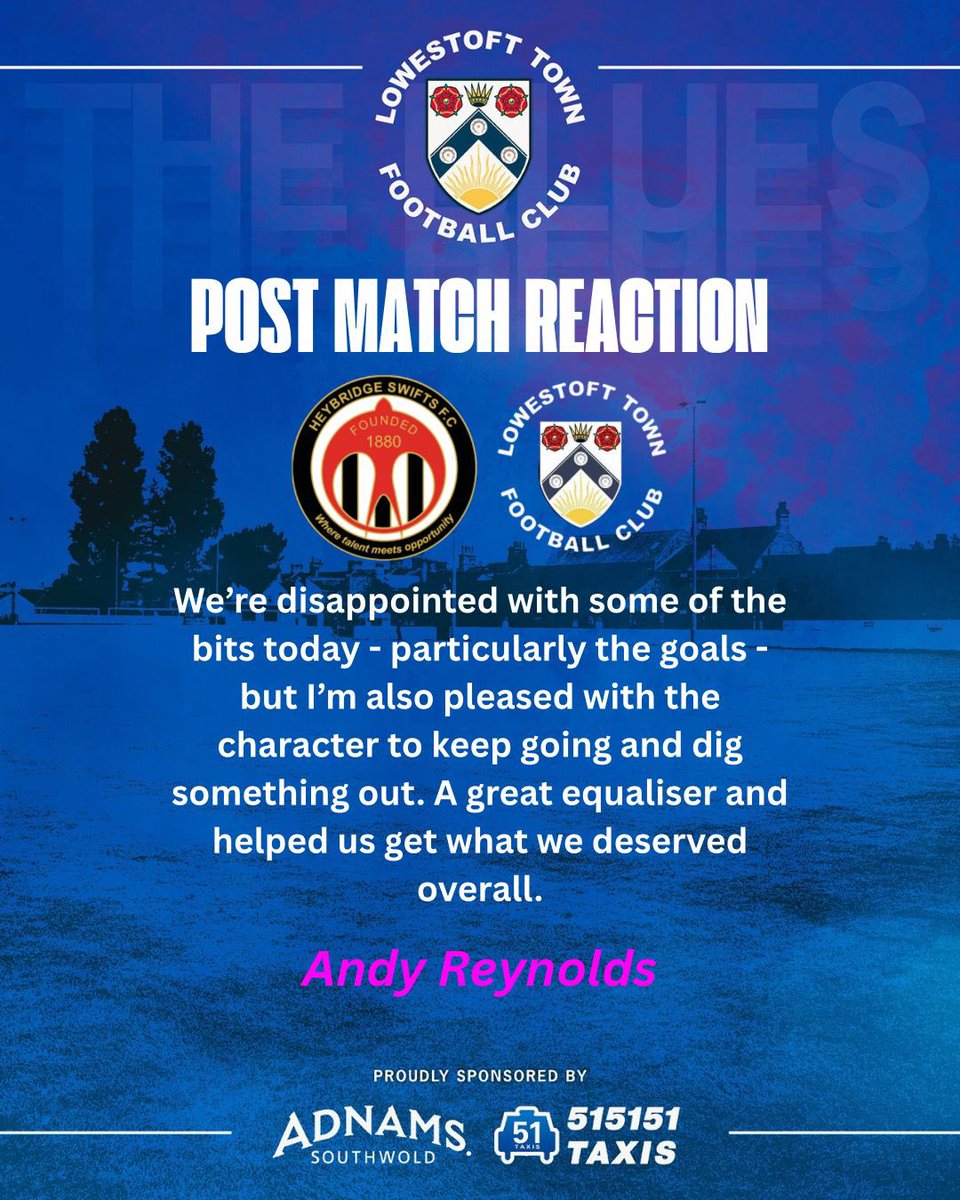 Post Match reaction of today’s game from Andy Reynolds. 

🔵⚪️