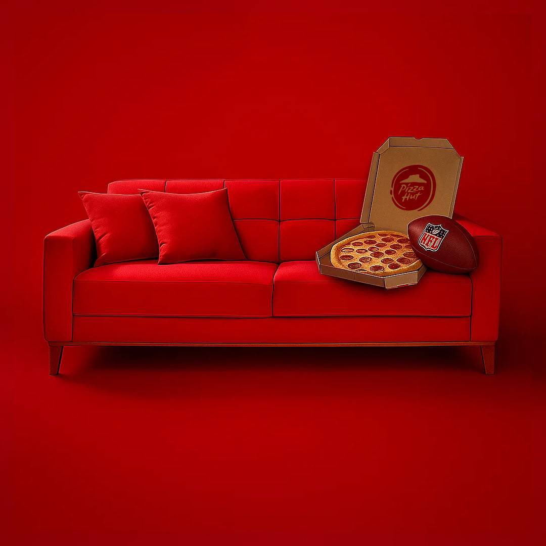 pizzahutbrasil's tweet photo. Tá chegando o dia que Pizza Hut e NFL se encontram no mesmo sofá. E a gente já sabe quem vai ganhar no placar final: você. 🍕  #SetHUT #PizzaHutNaNFL https://t.co/qqpZ06S8Et