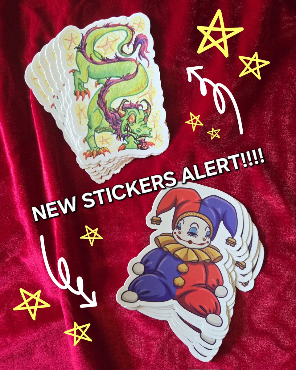 natizard_'s tweet photo. Whaaaaaat nat made new stickers??? Check em out in my shop !!! Link in bio. Heres some closeups of the designs👇 #stickershop #kofi https://t.co/DPMwoDPKDx