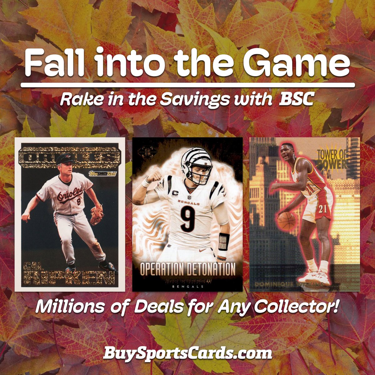 Fall into the game on BuySportsCards.com 🍁